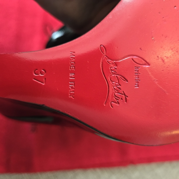 Christian Louboutin RonRon Wedges (blk, sz 37) - Picture 5 of 10